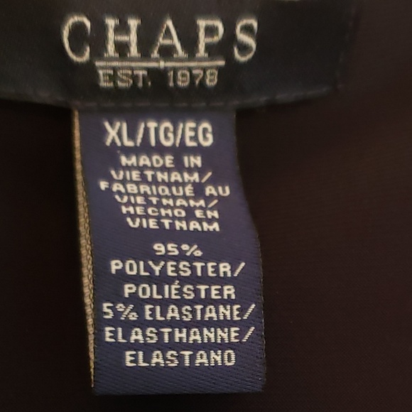 Chaps Dark Navy Blue Dress XL, Polyester, Elbow Length Sleeve - Picture 6 of 7